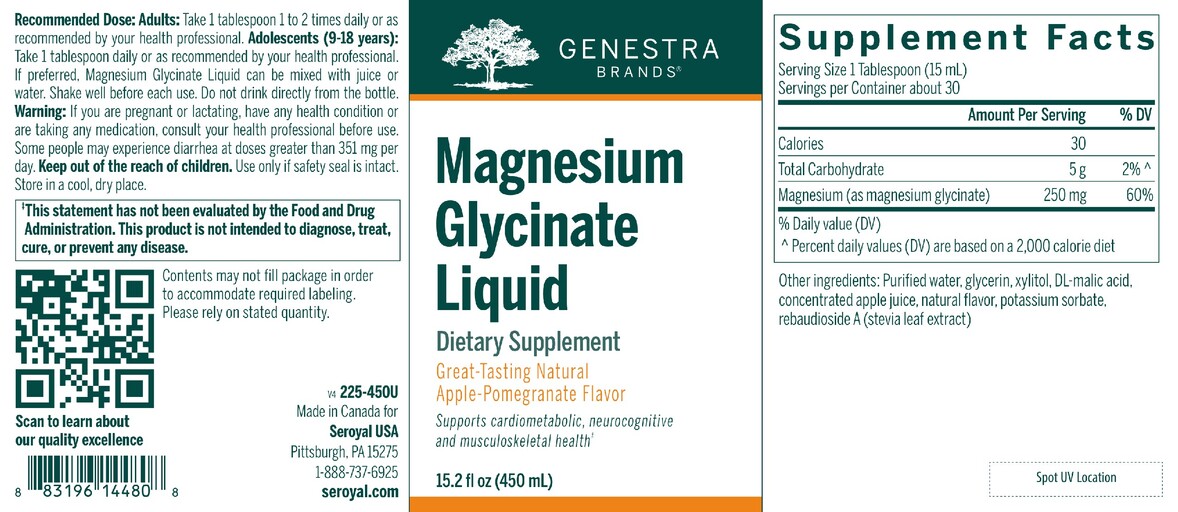 Magnesium Glycinate Liquid Natural Apple-Pomegranate Flavor