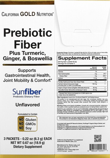 California Gold Nutrition Prebiotic Fiber Unflavored