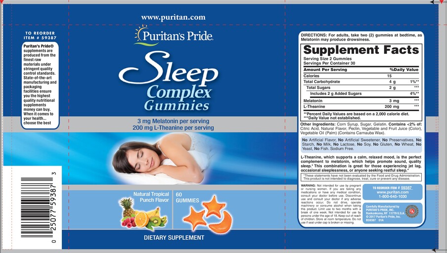 Puritan's Pride Sleep Complex Gummies Tropical Punch Flavored