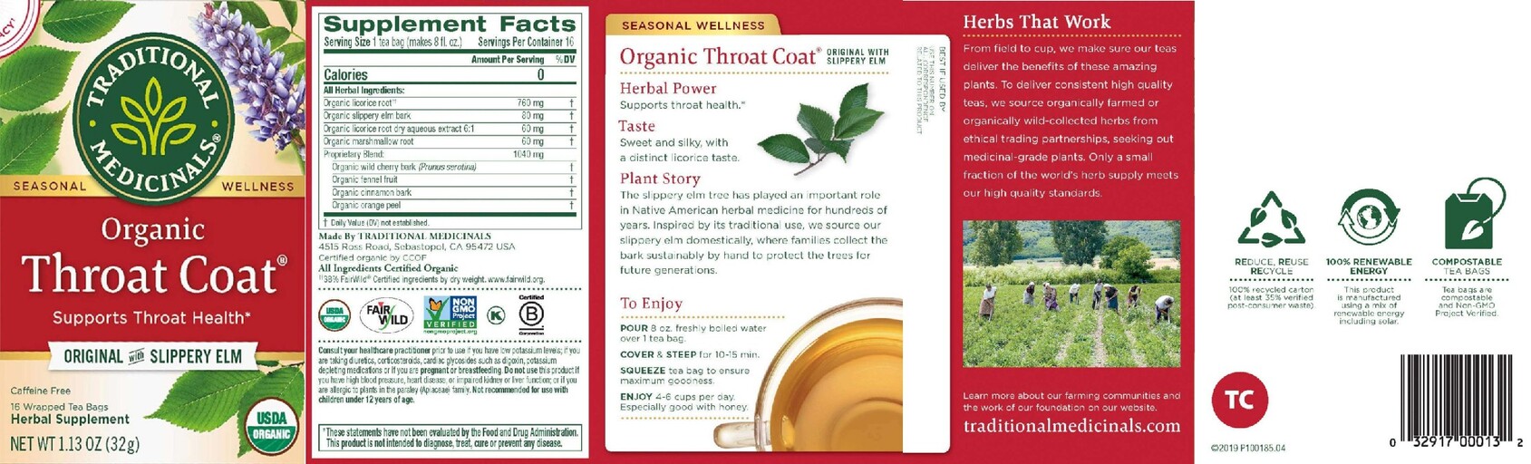 Organic Throat Coat Original with Slippery Elm