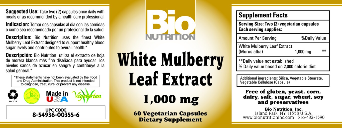 White Mulberry Leaf Extract 1,000 mg