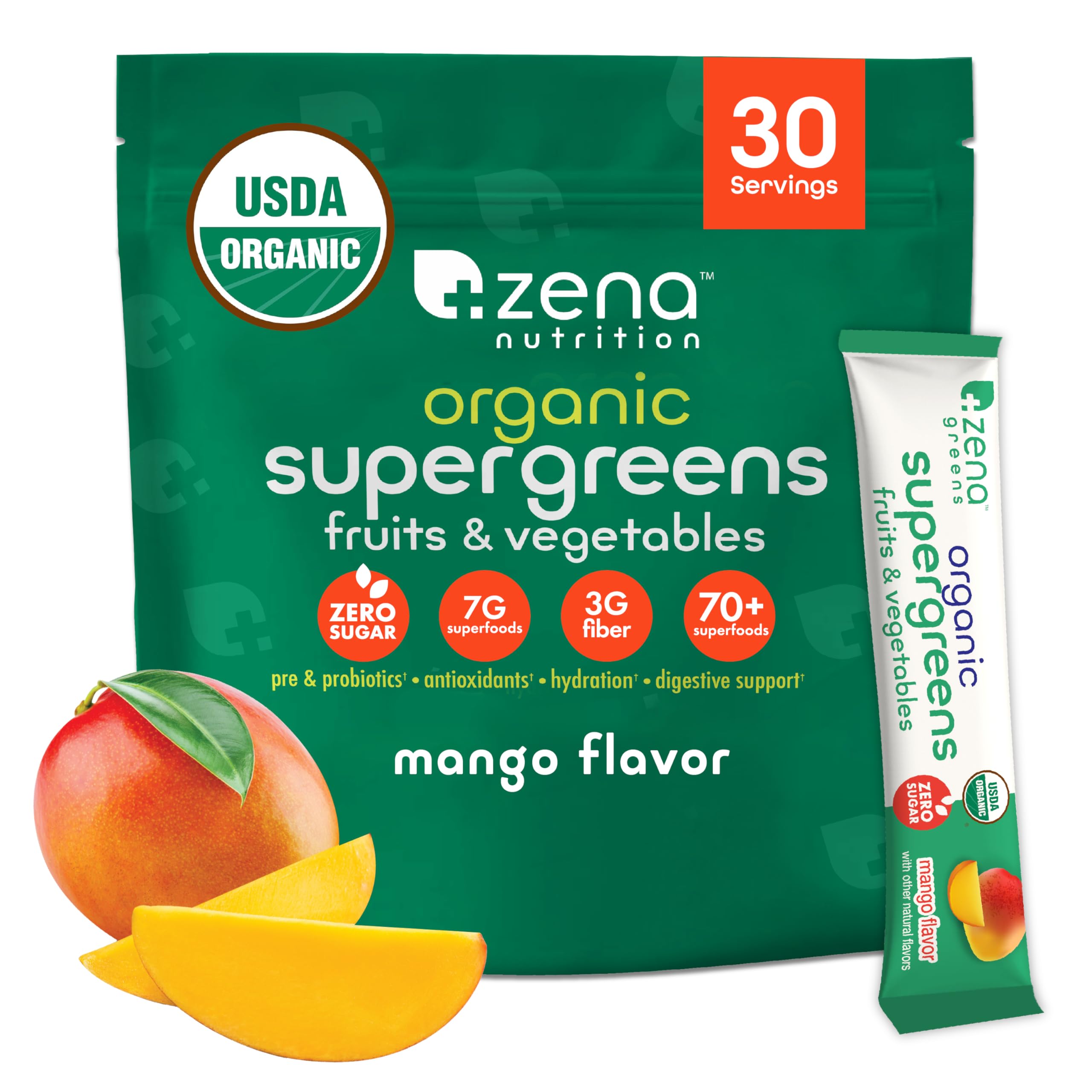 Organic Supergreens Fruits & Vegetables Sticks (Mango
