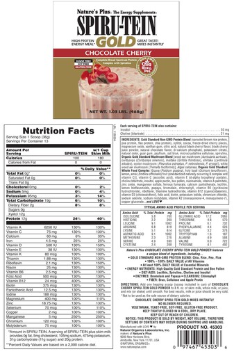 Spiru-Tein High Protein High Energy Meal Gold Chocolate Cherry