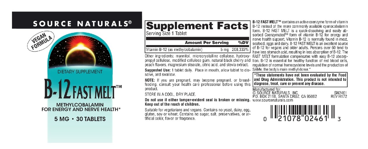 Source Naturals B-12 Fast Melt 5 mg