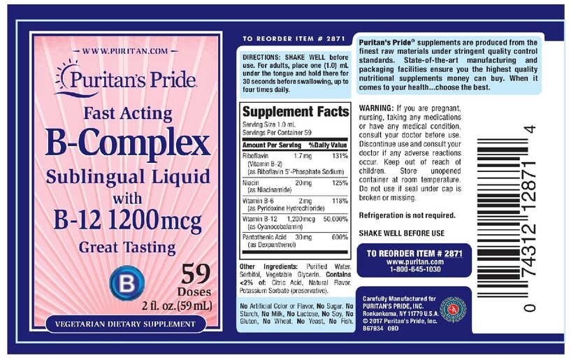 B-Complex Sublingual Liquid with B-12 1200 mcg