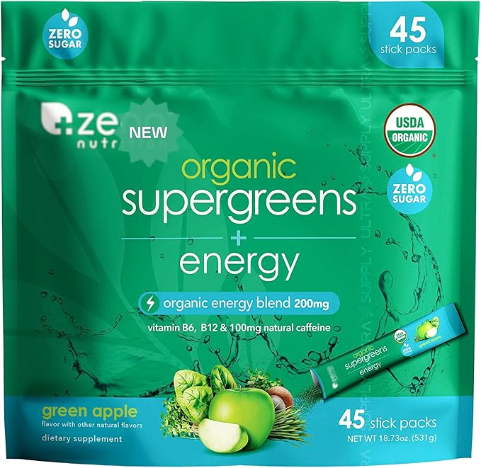 Organic Supergreens + Energy Sticks (Green Apple
