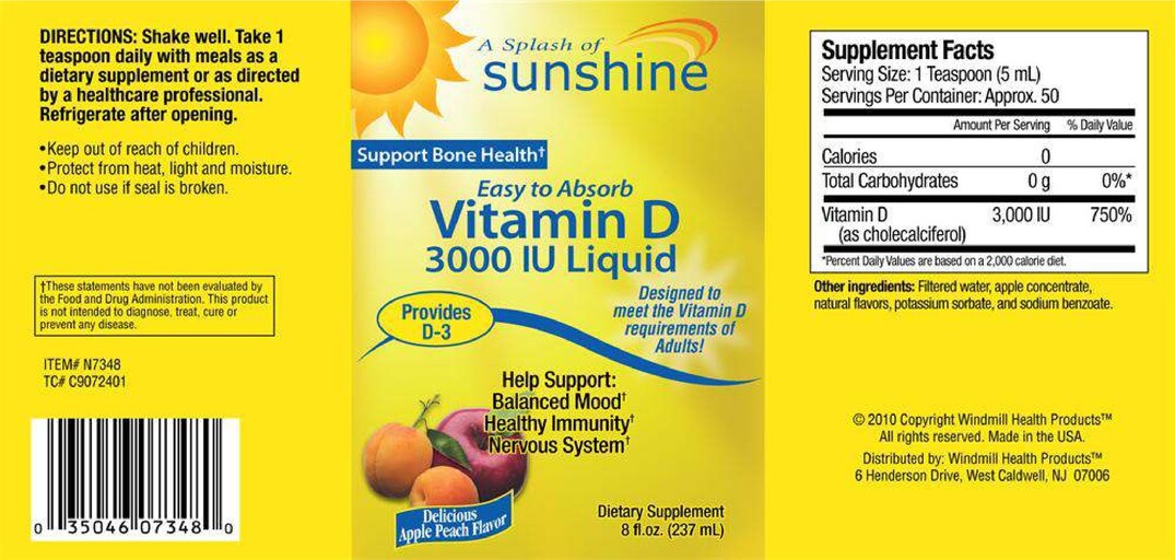Vitamin D 3000 IU Liquid Apple Peach Flavor