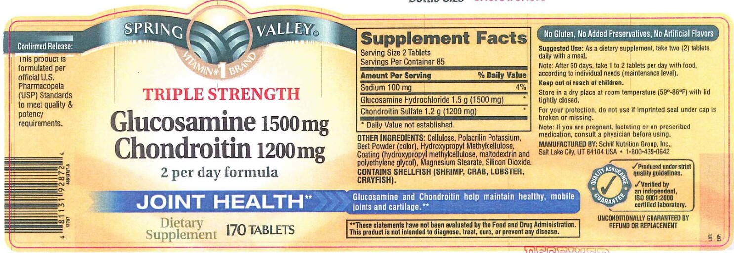 Spring Valley Triple Strength Glucosamine 1500 mg Chondroitin 1200 mg