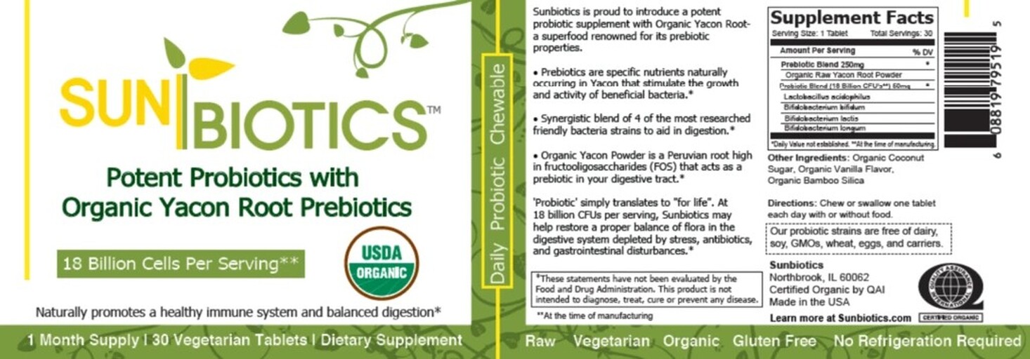 Potent Probiotics with Organic Yacon Root Prebiotics