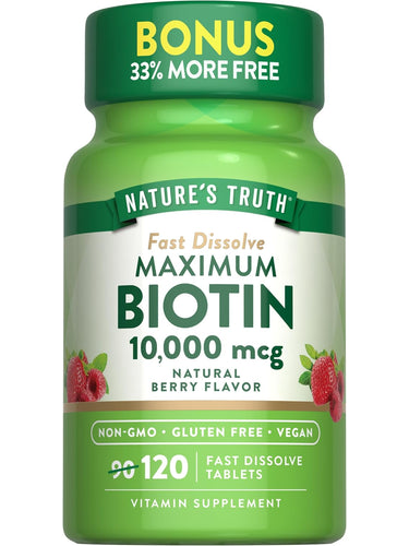 Fast Dissolve Maximum Biotin 10000 mcg (Natural Berry