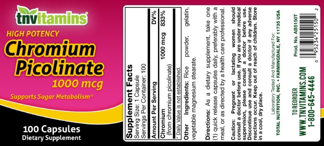 High Potency Chromium Picolinate 1000 mcg