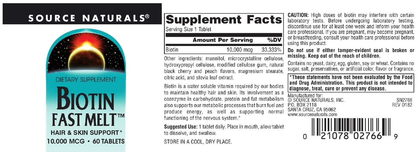 Source Naturals Biotin Fast Melt 10,000 mcg