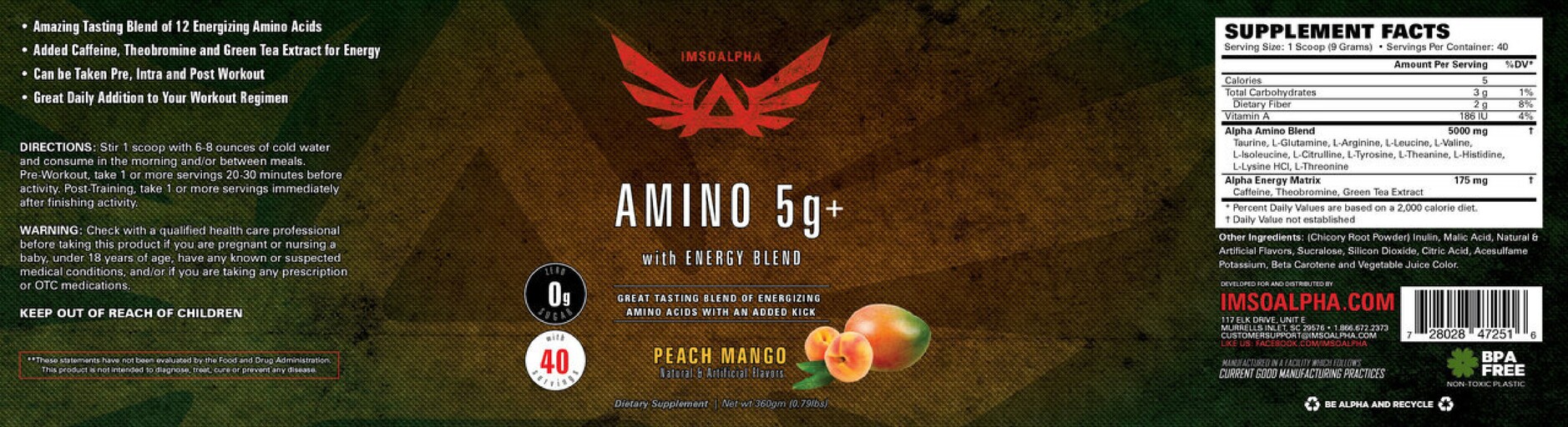 Amino 5g+ Peach Mango