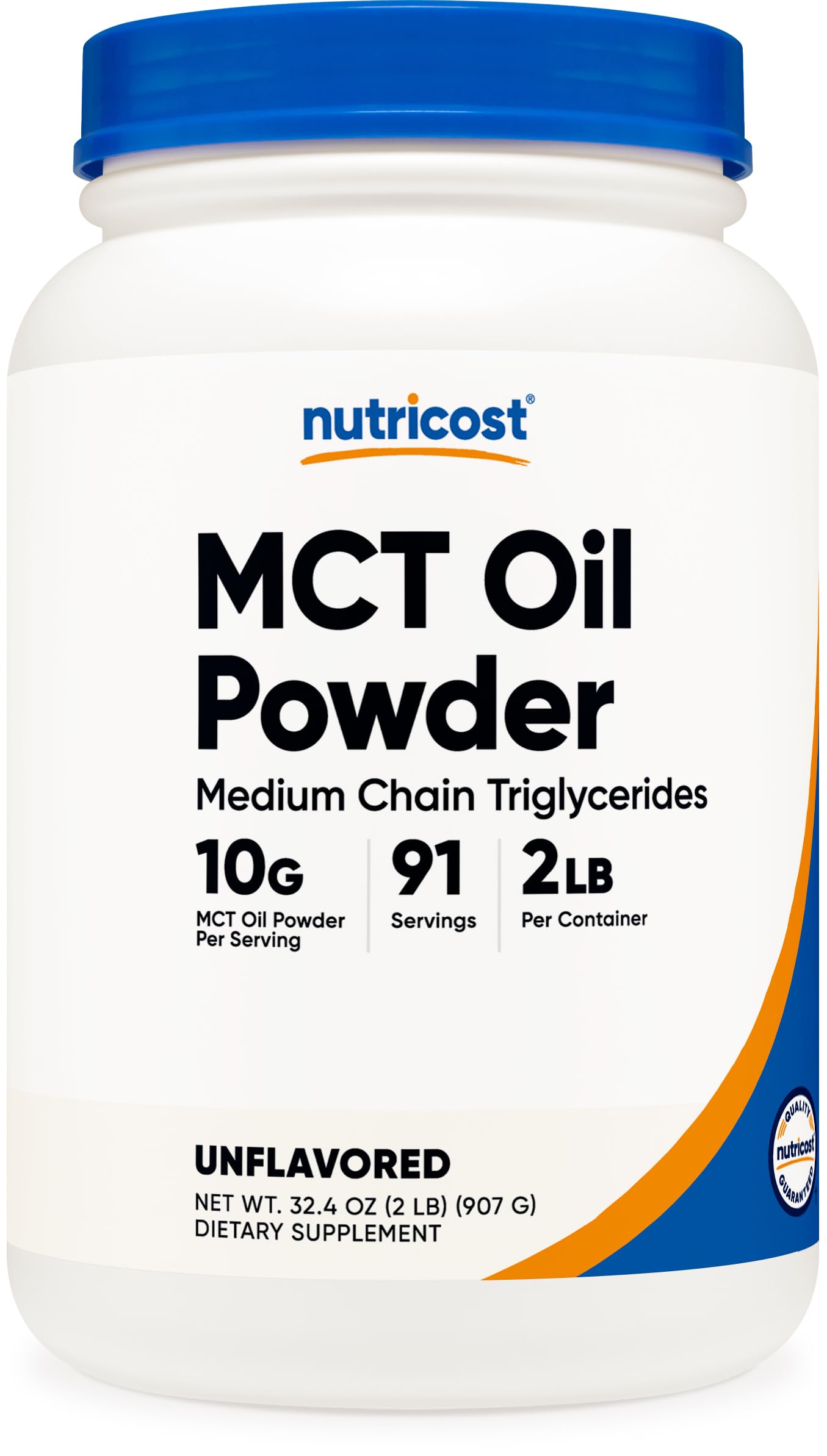 Nutricost MCT Oil Powder 10 g Unflavored supplement bottle