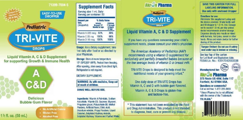 Pediatric TRI-VITE Drops Bubble Gum Flavor