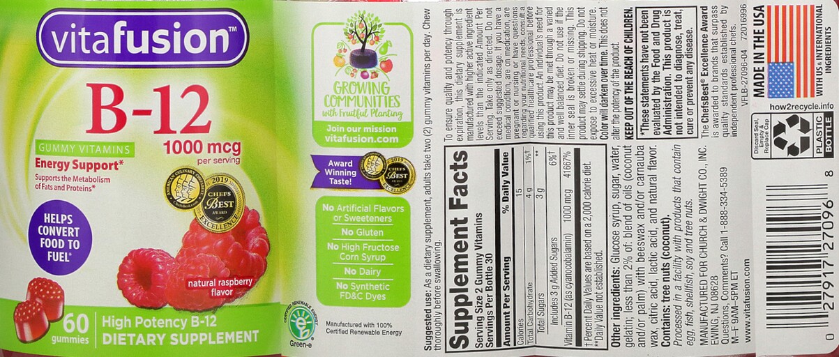 B-12 1000 mcg Natural Raspberry Flavor