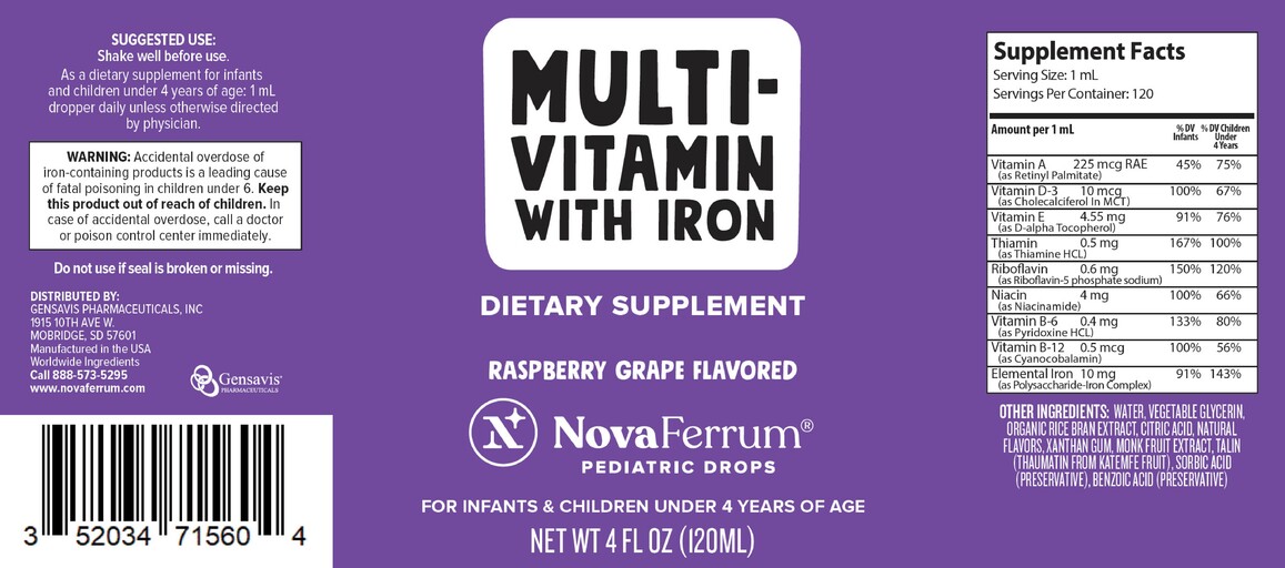Multi-Vitamin with Iron Raspberry Grape Flavored