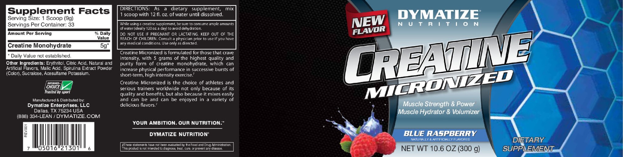 Creatine Micronized Blue Raspberry