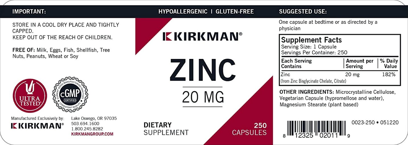 Zinc 20 mg