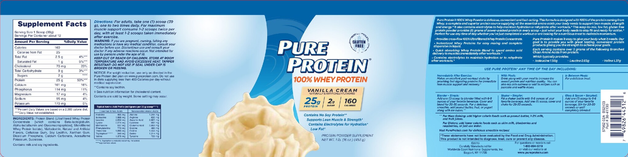 100% Whey Protein Vanilla Cream