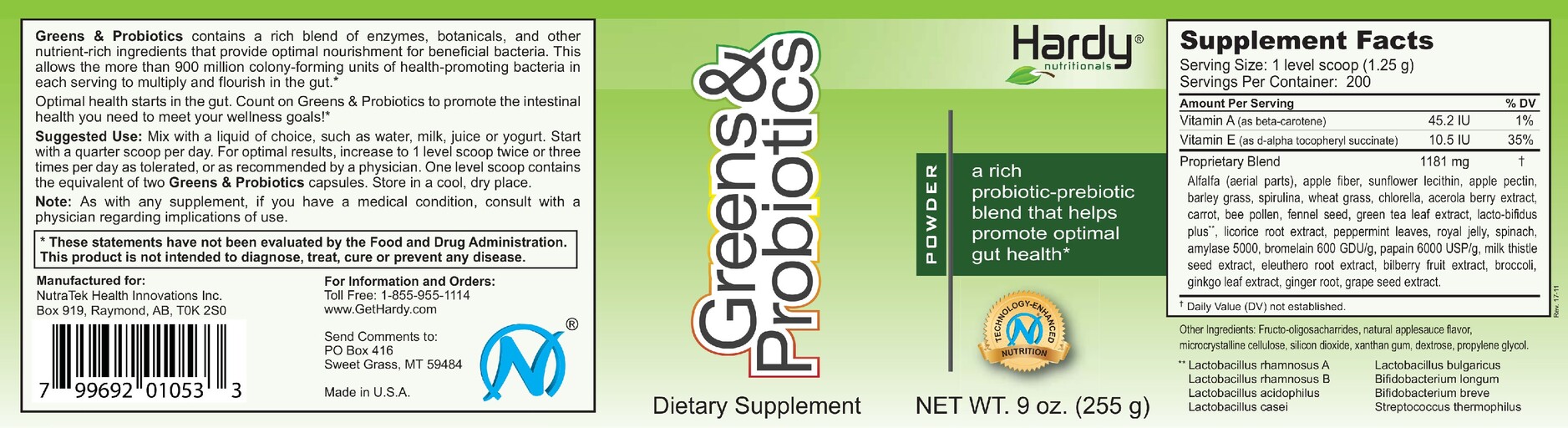 Greens & Probiotics Powder