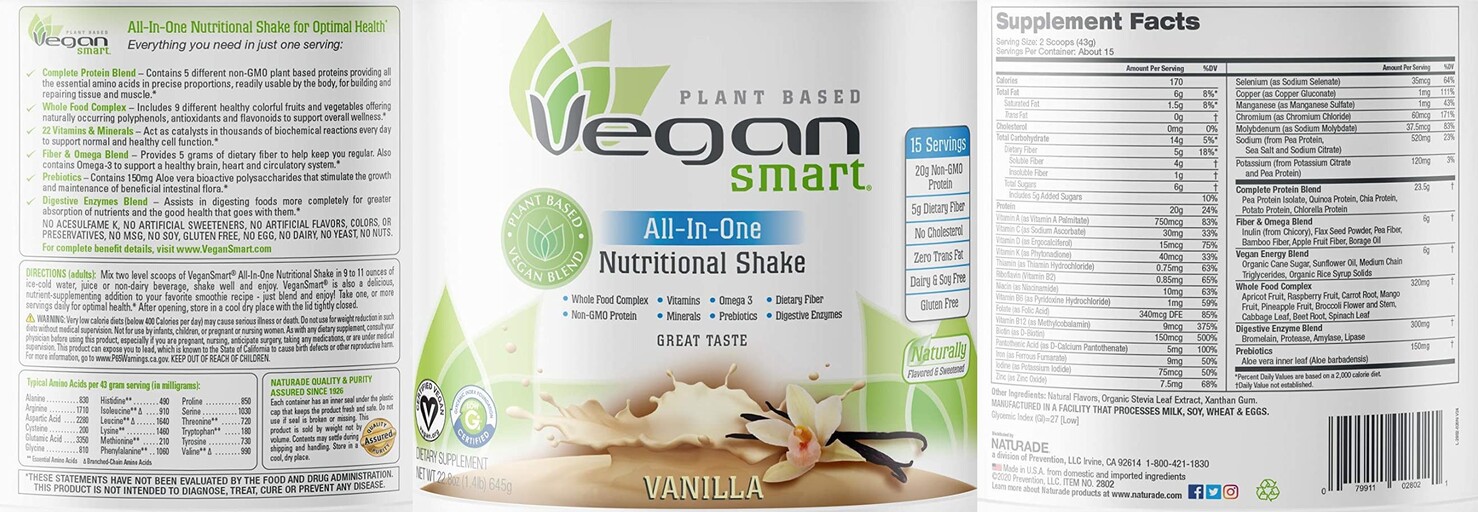 VeganSmart All-In-One Nutritional Shake Vanilla