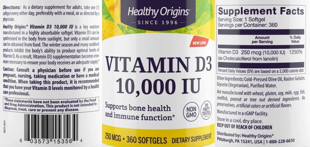 Vitamin D3 10,000 IU 250 mcg