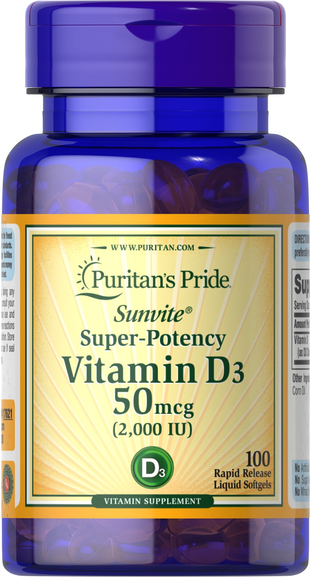 Super-Potency Vitamin D3 50 mcg (2,000 IU)