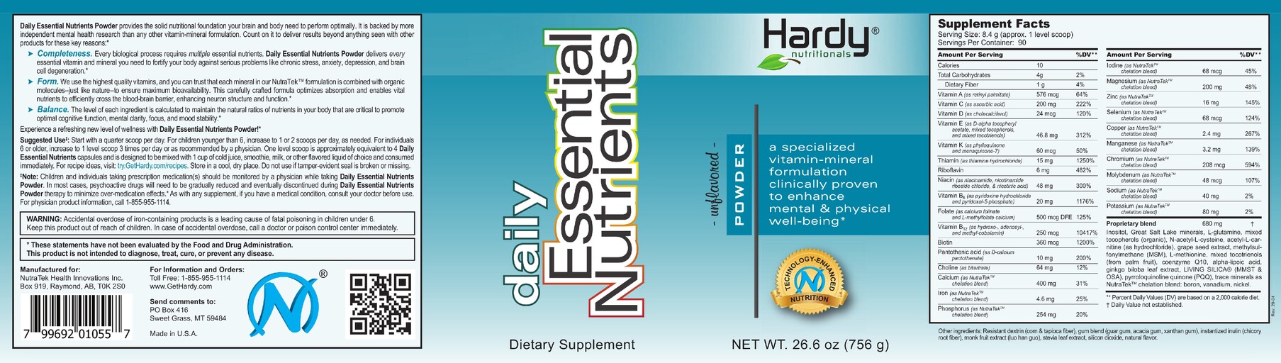 Daily Essential Nutrients Powder Unflavored