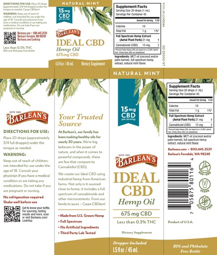 Ideal CBD Hemp Oil Natural Mint