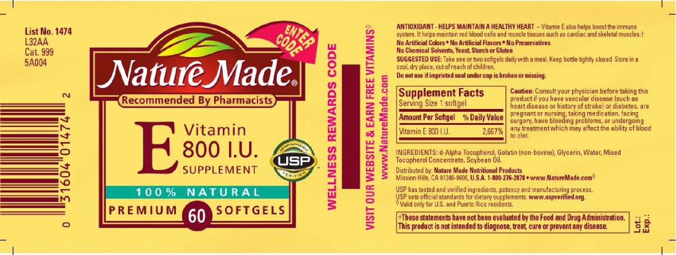 Vitamin E 800 IU Supplement