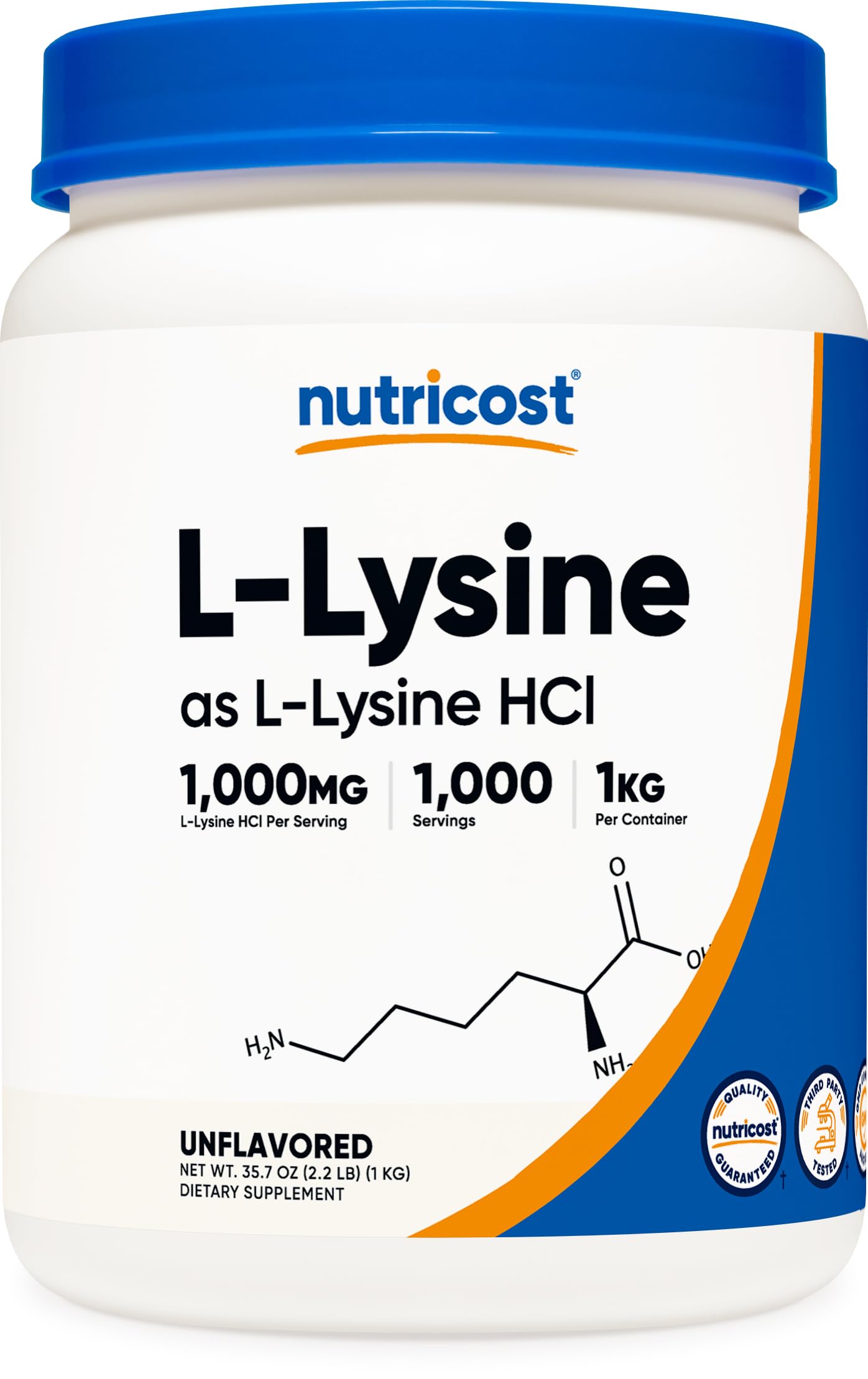 L-Lysine 1,000 mg Unflavored