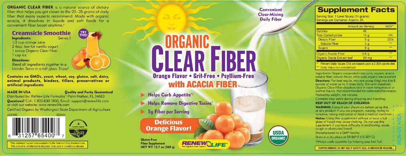Organic Clear Fiber Orange Flavor