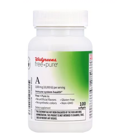Free + Pure Vitamin A 3000 Mcg