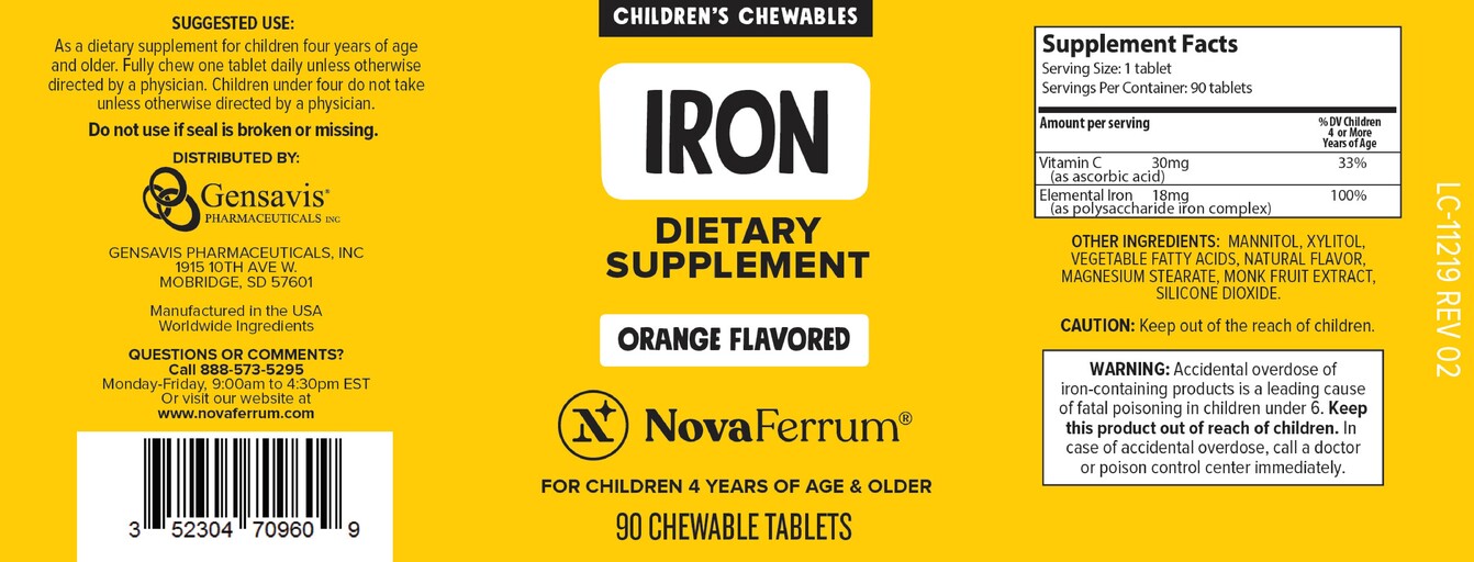 Iron Children's Chewables Orange Flavored