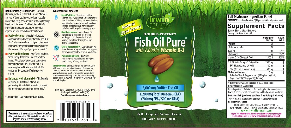 Double-Potency Fish Oil Pure Natural Citrus Flavor