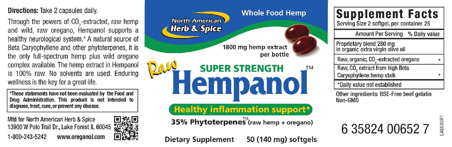 Raw Hempanol Super Strength 140 mg