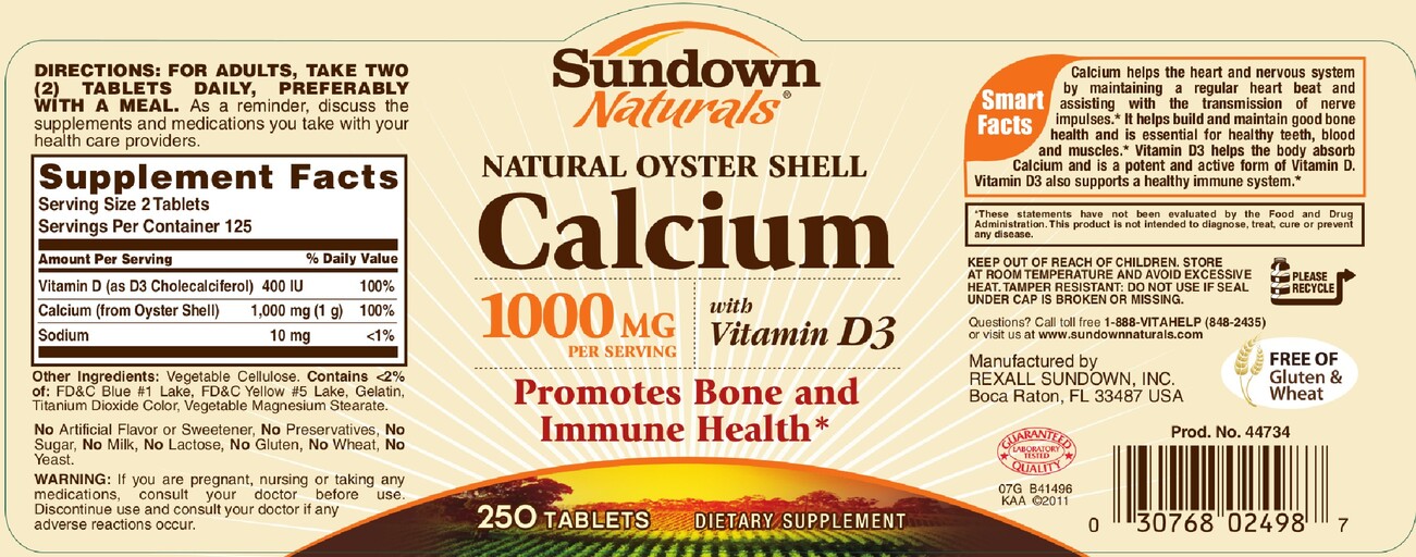 Natural Oyster Shell Calcium 1000 mg With D3