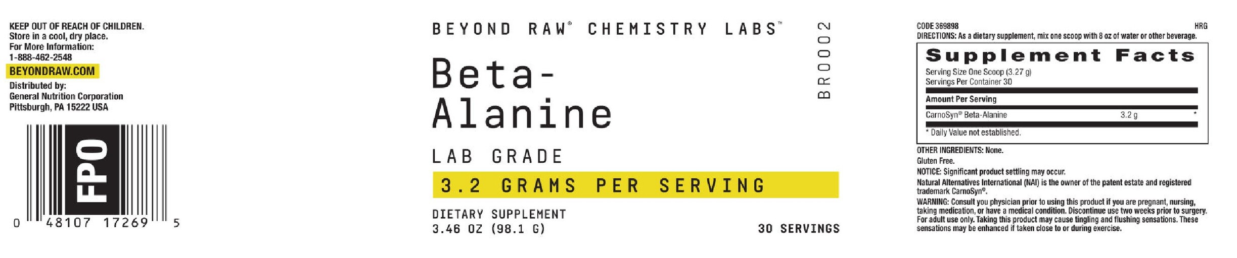 Beta-Alanine 3.2 grams