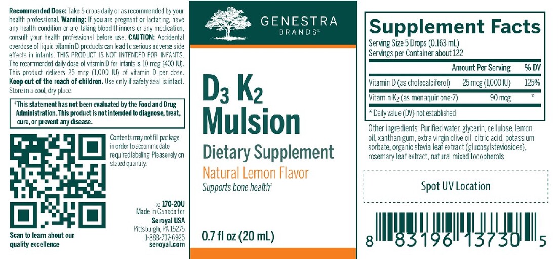 D3 K2 Mulsion Natural Lemon Flavor