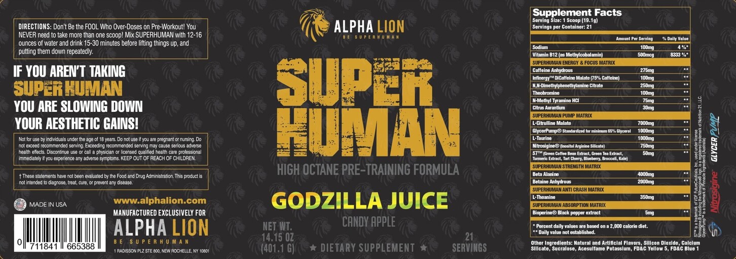 Superhuman Godzilla Juice Candy Apple