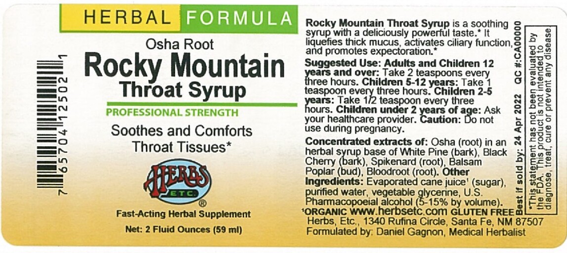 Osha Root Rocky Mountain Throat Syrup
