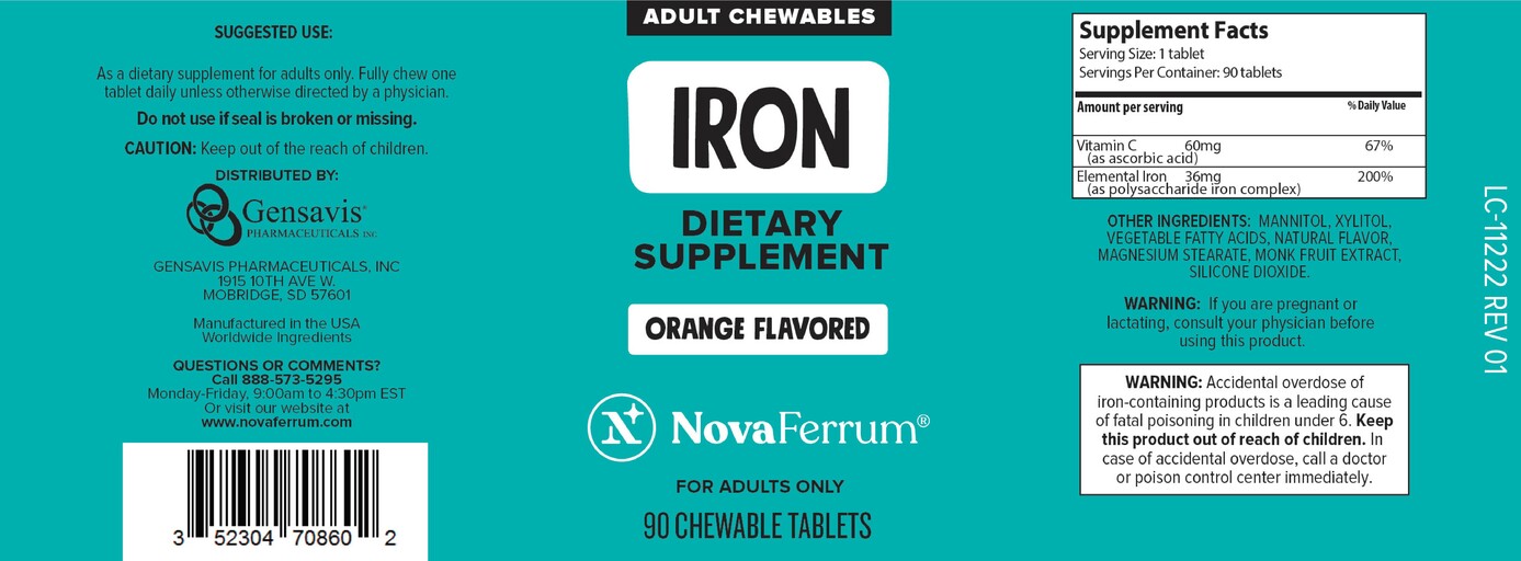 Iron Adult Chewables Orange Flavored