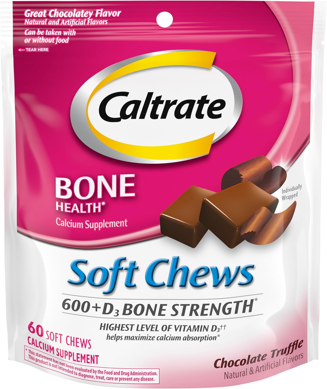 Bone Health Soft Chews 600+D3 Bone Strength Chocolate Truffle