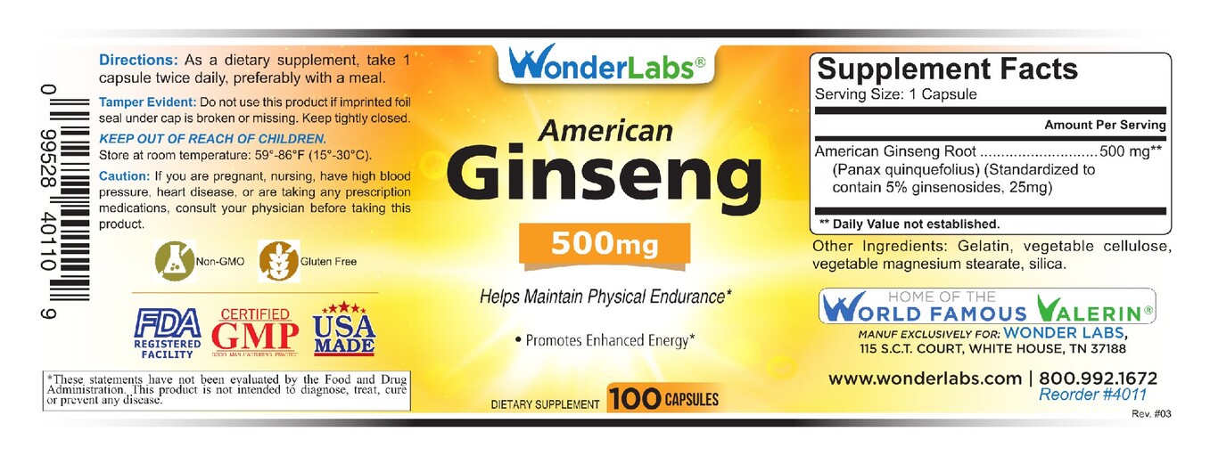 American Ginseng 500 mg