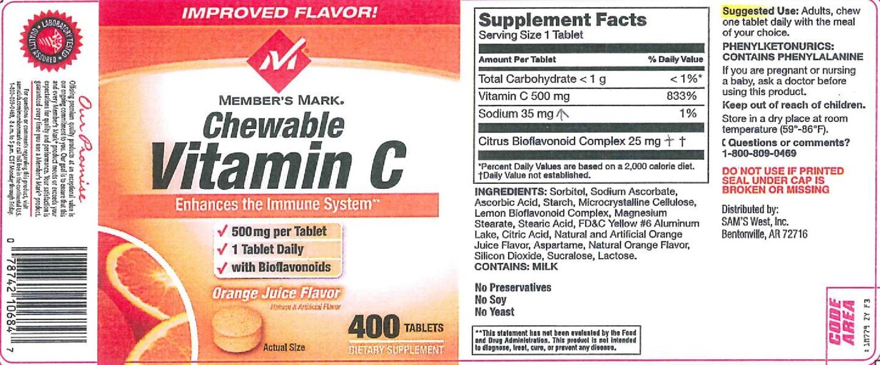 Chewable Vitamin C Orange Juice Flavor