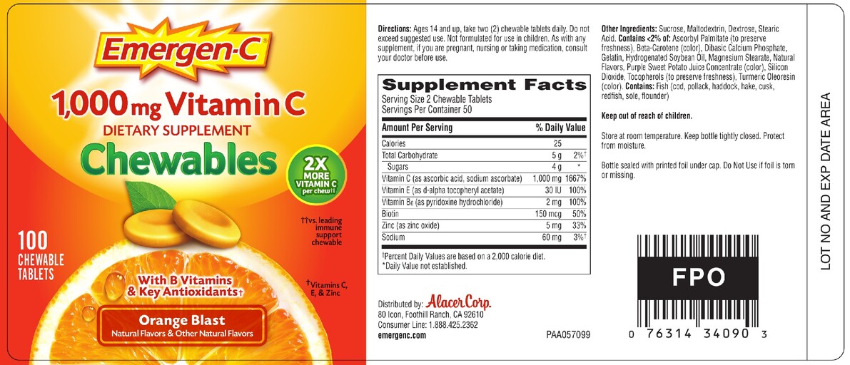 1,000 mg Vitamin C Chewables Orange Blast