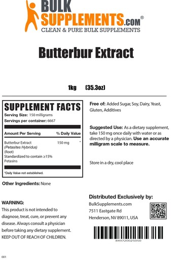 BulkSupplements Butterbur Extract