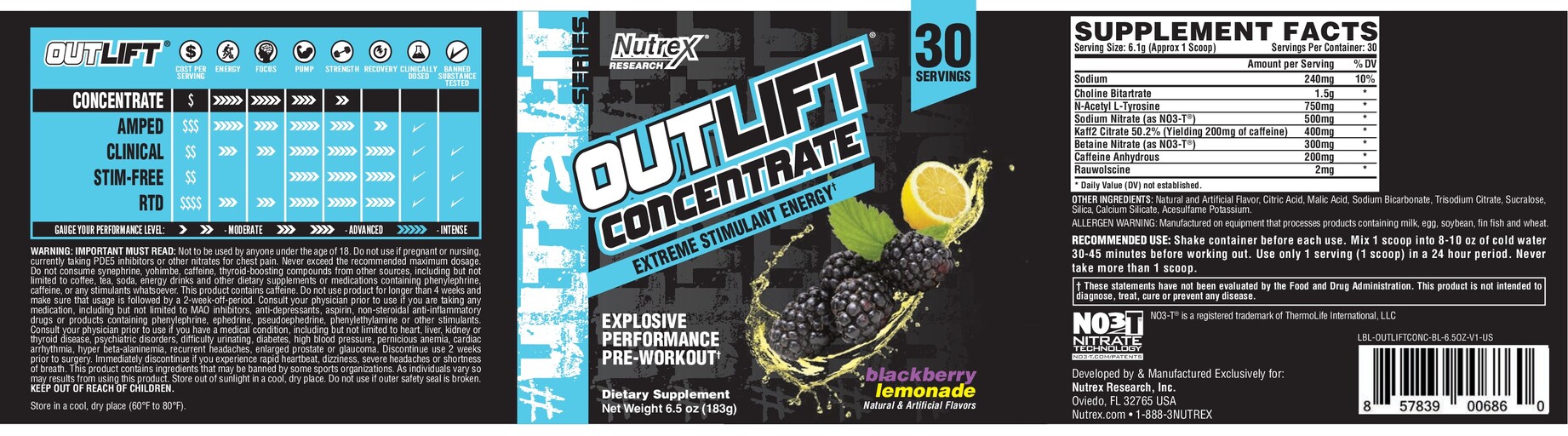 Outlift Concentrate Blackberry Lemonade