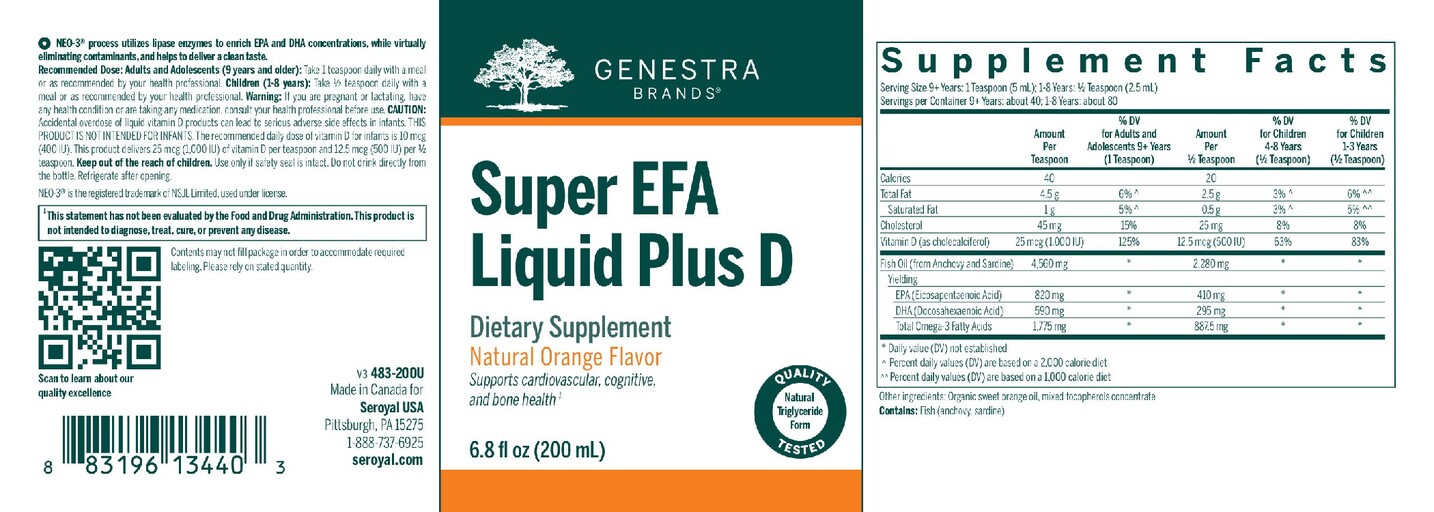 Super EFA Liquid Plus D Natural Orange Flavor